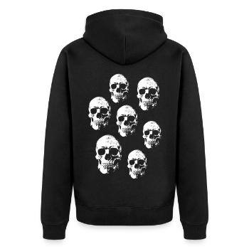 Halloween Skulls - Unisex Premium Organic Zip Hoodie - black - Back - Nico (187cm)