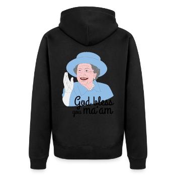 Commémoration de la mort de la reine Elizabeth II - Veste à capuche bio Premium Unisexe - noir - Dos - Nico (187cm)