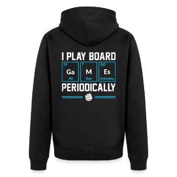 I Play Board Games Periodically Dice Cards Game Ni - Unisex Premium Bio Zip Hoodie - Schwarz - Hinten - Nico (187cm)