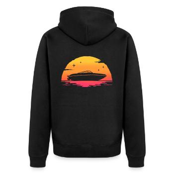 sunset bateau à moteur hors bord bateau à moteur - Veste à capuche bio Premium Unisexe - noir - Dos - Nico (187cm)