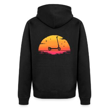 sunrise scooter retro scooter scooter - Unisex Premium Organic Zip Hoodie - black - Back - Nico (187cm)