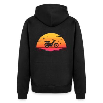 sunrise mob mobylette cyclomoteur moped - Veste à capuche bio Premium Unisexe - noir - Dos - Nico (187cm)