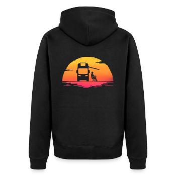 sunrise camper camping motorhome - Veste à capuche bio Premium Unisexe - noir - Dos - Nico (187cm)