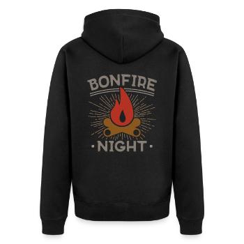 Lagerfeuernacht - Unisex Premium Bio Zip Hoodie - Schwarz - Hinten - Nico (187cm)