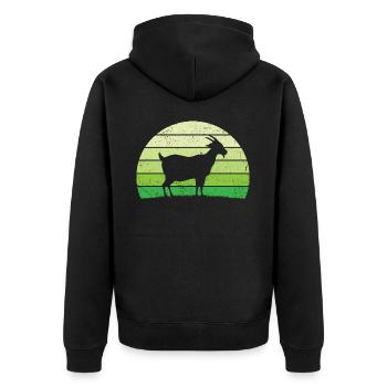 retro chèvres t-shirt chèvre - Veste à capuche bio Premium Unisexe - noir - Dos - Nico (187cm)