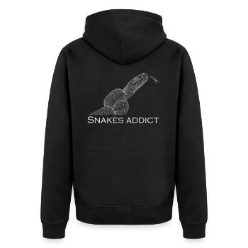 Snakes addict - Unisex Premium Organic Zip Hoodie - black - Back - Nico (187cm)
