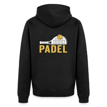 Padel - Unisex Premium Bio Zip Hoodie - Schwarz - Hinten - Nico (187cm)