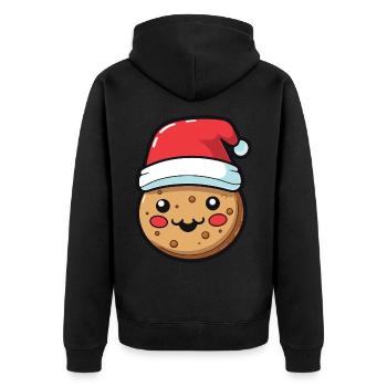Bande dessinée de Noël biscuit - Veste à capuche bio Premium Unisexe - noir - Dos - Nico (187cm)