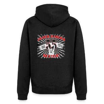 55 years of Rock ́n ́roll - Unisex Premium Organic Zip Hoodie - black - Back - Nico (187cm)