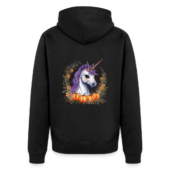 halloween pony - Unisex Premium Organic Zip Hoodie - black - Back - Nico (187cm)