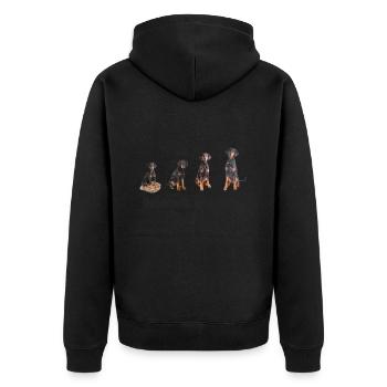 Doberman, what else ... - Unisex Premium Organic Zip Hoodie - black - Back - Nico (187cm)