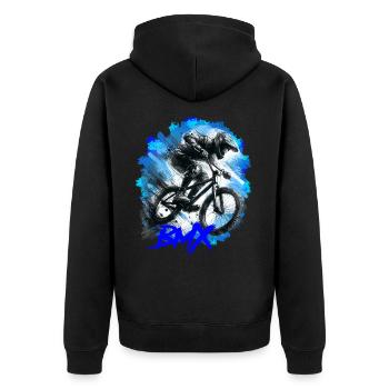 Vélo BMX - Veste à capuche bio Premium Unisexe - noir - Dos - Nico (187cm)