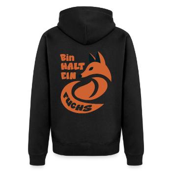 Bin halt ein Fuchs Fuchsliebhaber Statement lustig - Unisex Premium Bio Zip Hoodie - Schwarz - Hinten - Nico (187cm)