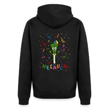 Lauch Helauch Fasching Konfetti Helau Fastnacht - Unisex Premium Bio Zip Hoodie - Schwarz - Hinten - Nico (187cm)