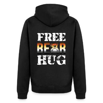 Câlins d’ours gratuits / LGBTQ, CSD, Gay Pride - Veste à capuche bio Premium Unisexe - noir - Dos - Nico (187cm)