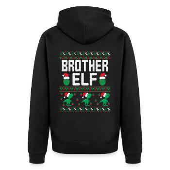 Tenue de Noël Frère Elfe - Veste à capuche bio Premium Unisexe - noir - Dos - Nico (187cm)