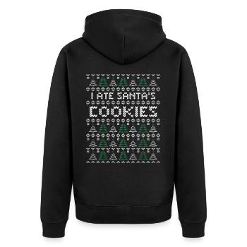 Cookies Ugly Christmas - Unisex Premium Bio Zip Hoodie - Schwarz - Hinten - Nico (187cm)