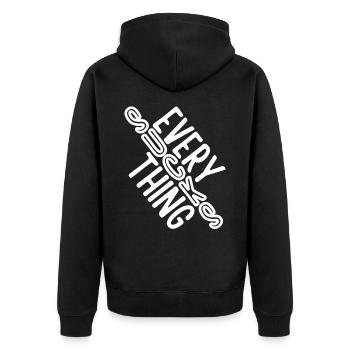 Everything sucks - or does it??? - Unisex Premium Organic Zip Hoodie - black - Back - Nico (187cm)