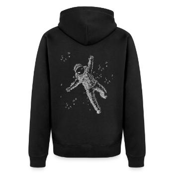 Astronaut in the sky - Unisex Premium Organic Zip Hoodie - black - Back - Nico (187cm)
