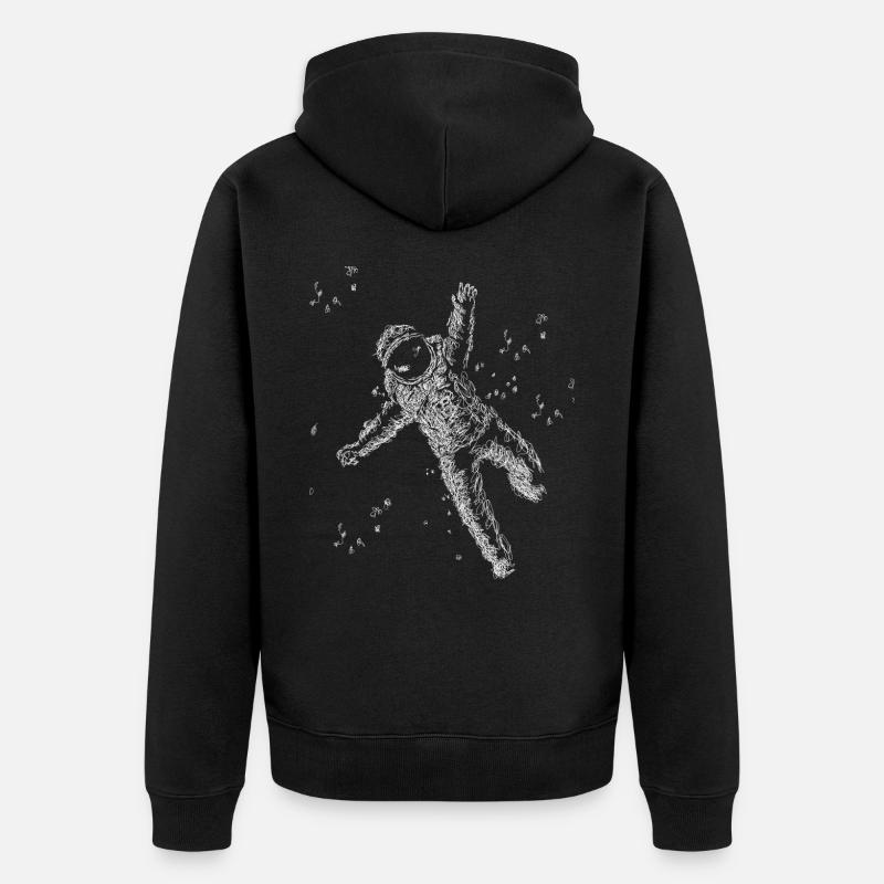Astronaute dans le ciel - Veste à capuche bio Premium Unisexe - noir