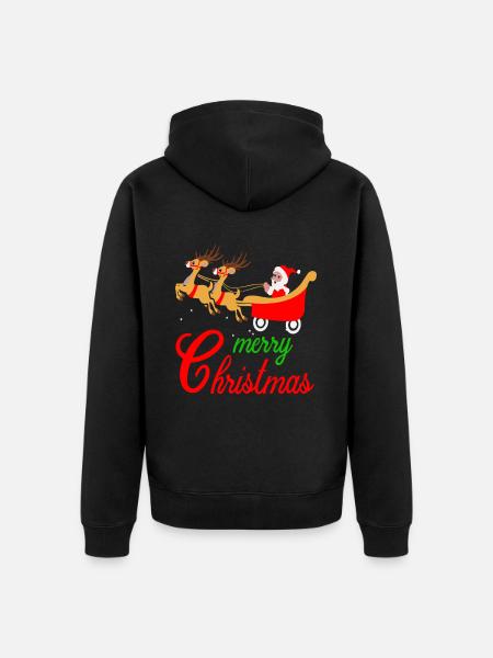 Merry Christmas - Unisex Premium Organic Zip Hoodie - black