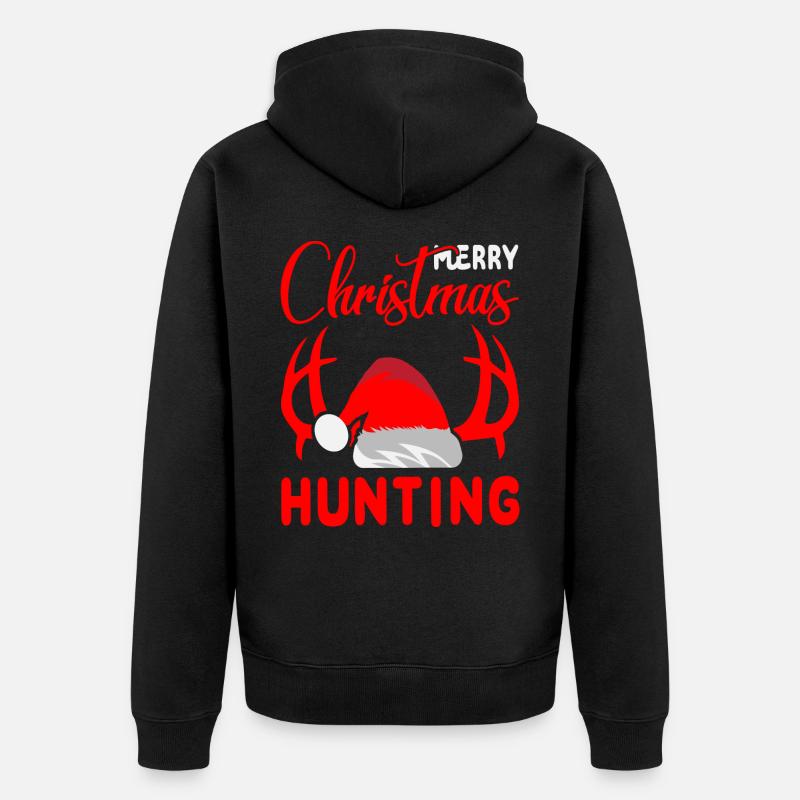 Joyeux Noël tenue de chasse - Veste à capuche bio Premium Unisexe - noir