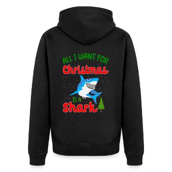 Tout ce que je veux pour Noël, c’est un requin - Veste à capuche bio Premium Unisexe - noir - Dos - Nico (187cm)