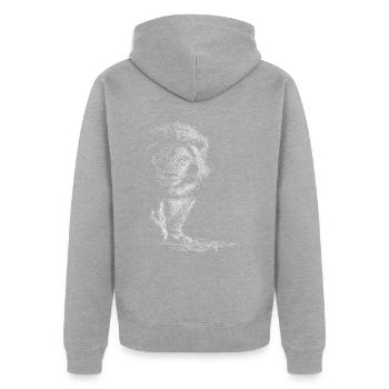 Tenue de Lion - Veste à capuche bio Premium Unisexe - gris chiné - Dos - Nico (187cm)