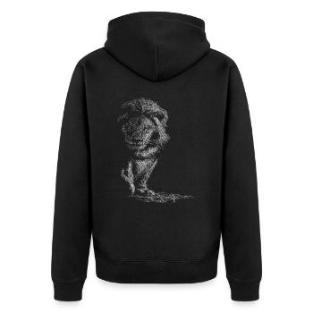 Leo Outfit - Unisex Premium Organic Zip Hoodie - black - Back - Nico (187cm)