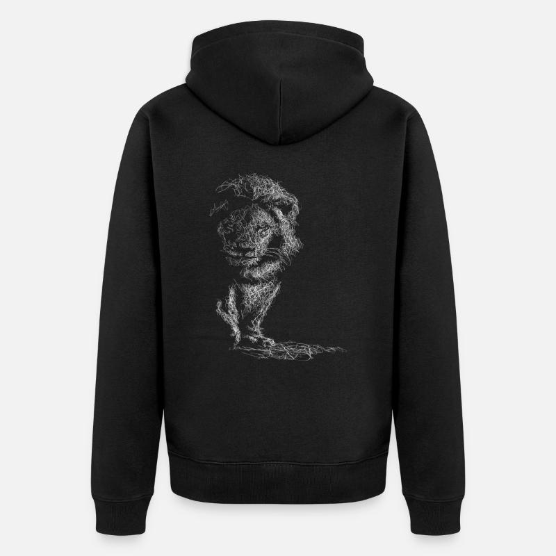 Löwe Outfit - Unisex Premium Bio Zip Hoodie - Schwarz