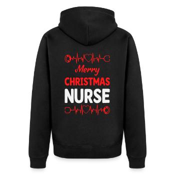 Nurse Christmas - Unisex Premium Bio Zip Hoodie - Schwarz - Hinten - Nico (187cm)
