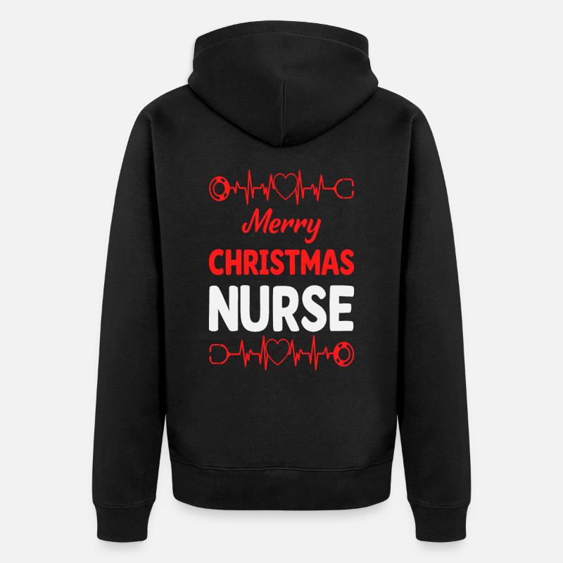 Nurse Christmas - Unisex Premium Bio Zip Hoodie - Schwarz