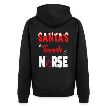 Santas Nurse - Unisex Premium Organic Zip Hoodie - black - Back - Nico (187cm)