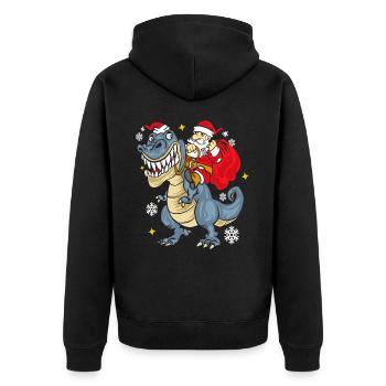 t Rex Santa Outfit - Veste à capuche bio Premium Unisexe - noir - Dos - Nico (187cm)
