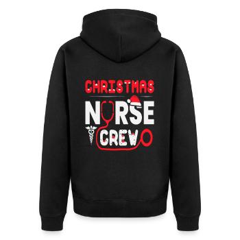 Christmas Nurse Crew Outfit - Unisex Premium Bio Zip Hoodie - Schwarz - Hinten - Nico (187cm)
