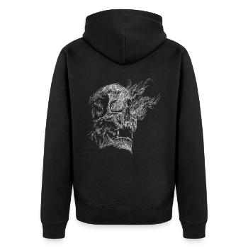 Skull - Unisex Premium Organic Zip Hoodie - black - Back - Nico (187cm)