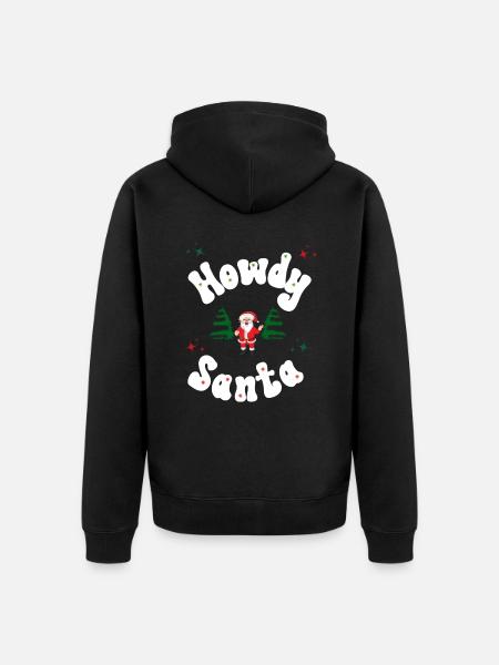 Howdy Santa Weihnachtsoutfit - Unisex Premium Bio Zip Hoodie - Schwarz