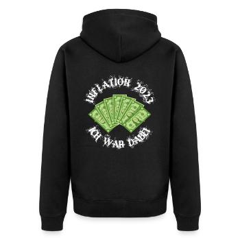 Inflation 2023 Ich war dabei Outfit - Unisex Premium Bio Zip Hoodie - Schwarz - Hinten - Nico (187cm)