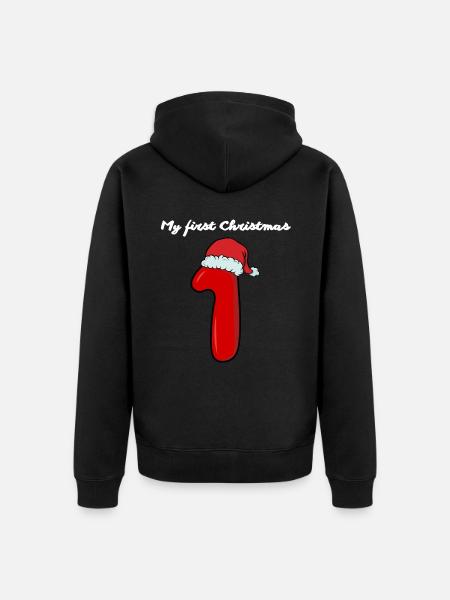 First X-Mas outfit - Unisex Premium Organic Zip Hoodie - black