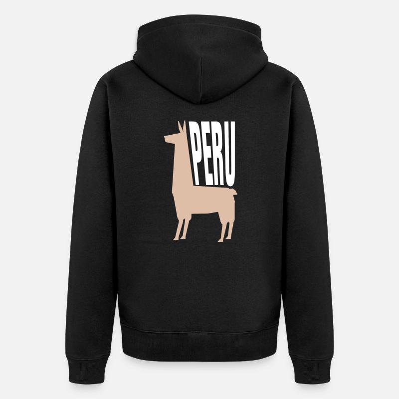 Lama du Pérou - Veste à capuche bio Premium Unisexe - noir