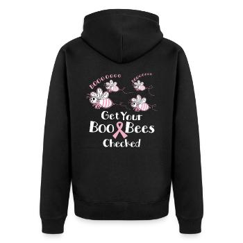 Boo bees - Unisex Premium Organic Zip Hoodie - black - Back - Nico (187cm)