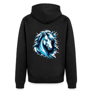 Dallas Horse. Texas - Unisex Premium Organic Zip Hoodie - black - Back - Nico (187cm)
