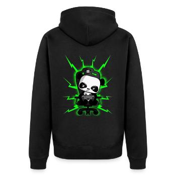 Cute Gaming Panda, PEW PEW, Halloween, Horror - Unisex Premium Organic Zip Hoodie - black - Back - Nico (187cm)