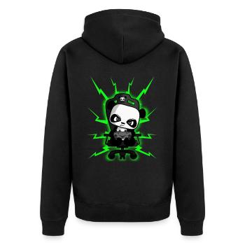 Cute Gaming Panda, PEW PEW, Nerd, Gamer, Gaming - Unisex Premium Organic Zip Hoodie - black - Back - Nico (187cm)