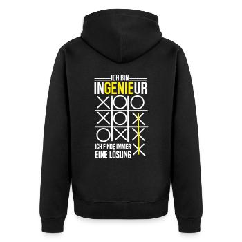 Herren Ingenieur Männer Nerd Witz Student - Unisex Premium Bio Zip Hoodie - Schwarz - Hinten - Nico (187cm)