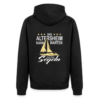 Maison de retraite peut attendre Pension de retraite Voile - Veste à capuche bio Premium Unisexe - noir - Dos - Nico (187cm)