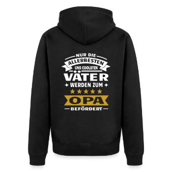Opa Enkel Opi Enkelkinder Enkelin Komplizen Vater - Unisex Premium Bio Zip Hoodie - Schwarz - Hinten - Nico (187cm)