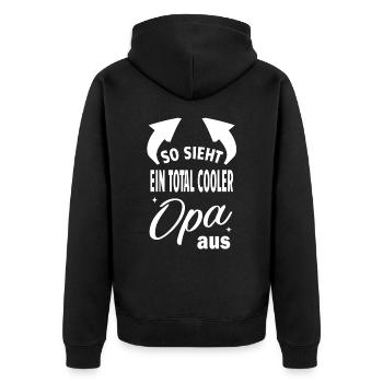 Opa Enkel Opi Enkelkinder Enkelin Komplizen Vater - Unisex Premium Bio Zip Hoodie - Schwarz - Hinten - Nico (187cm)