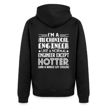 Mechanical Engineer Mechanical Engineer Is Hotter - Unisex Premium Organic Zip Hoodie - black - Back - Nico (187cm)