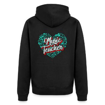 Music Teacher Music Teacher Full Heart - Unisex Premium Organic Zip Hoodie - black - Back - Nico (187cm)